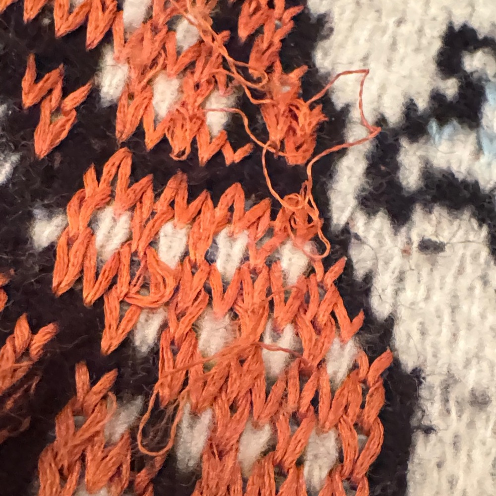 Anthropologie Floral Knit Sweater - Blue, Orange, Cream - Picture 9 of 12